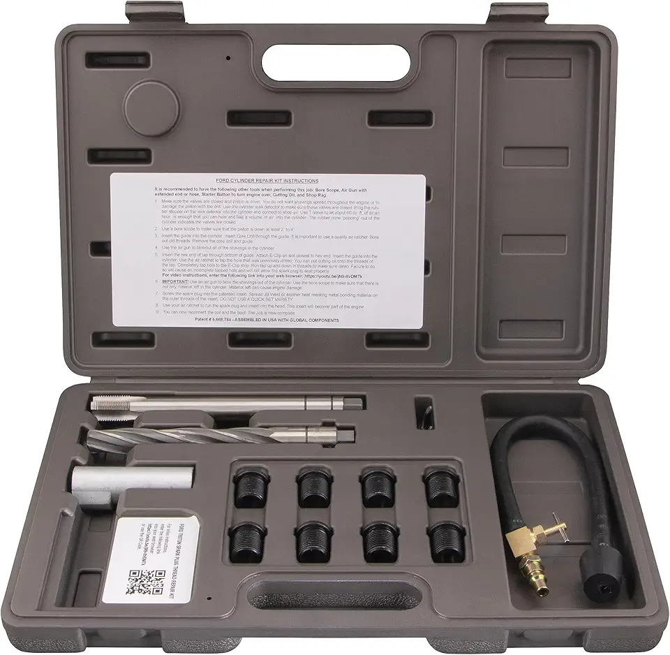 CalVan Tools 38900 Two Valve Ford Triton Tool Kit - Foolproof Repair System, Spark Plug Thread Repair Kit. Tools and Equipment