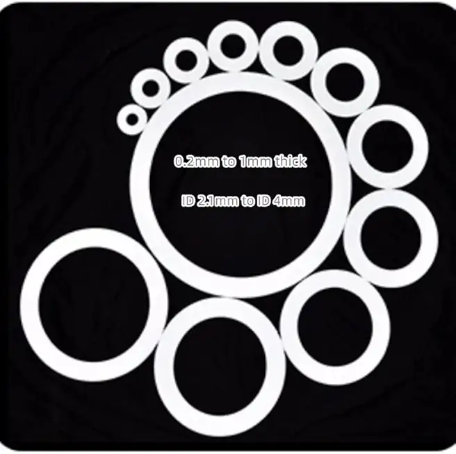100x PTFE Shim Precise Flat Washers Spacer ID 2.1mm to 4mm 0.2mm to 1mm Thick Heat-Resistant Ring Gasket White - (Size: OD 30mm x ID 3.15mm, Color: White, Thickness: 1mm)