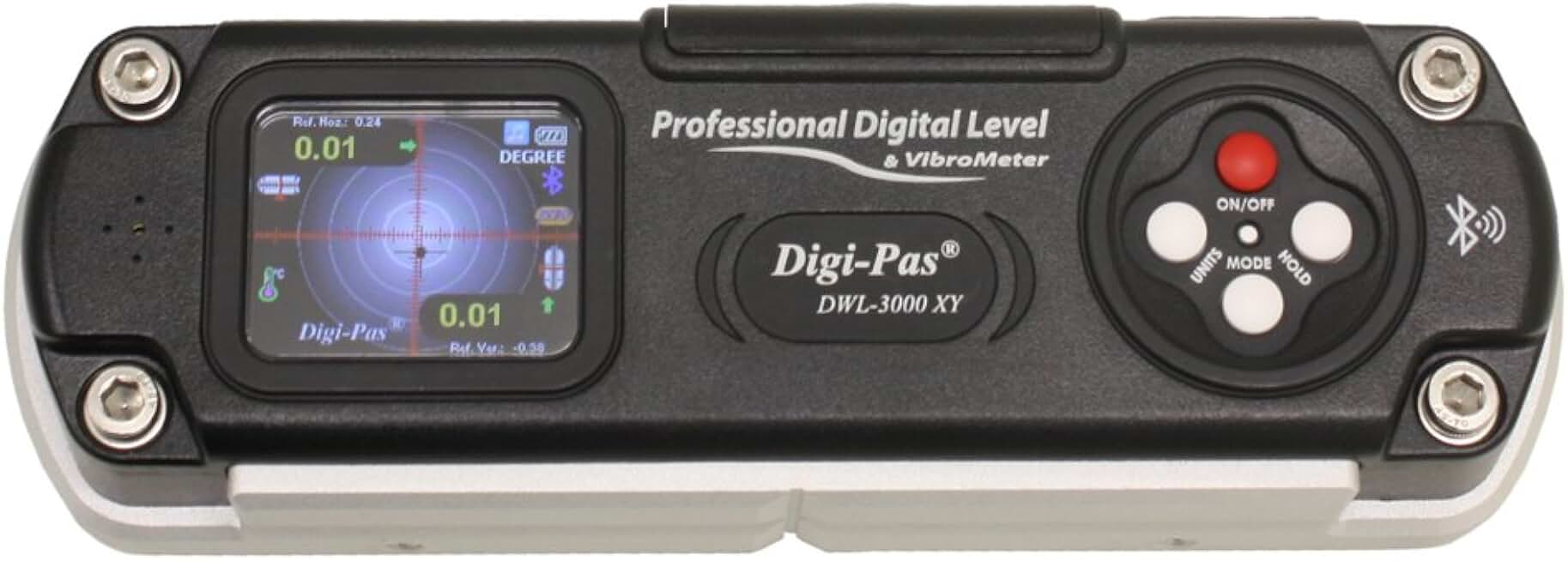 Digi-Pas DWL3000XY-B 2-Axis Digital Machinist Level & Inclinometer with BLUETOOTH & PRO Software, 0.002”/ft (0.2mm/M) 6 Inch , Black