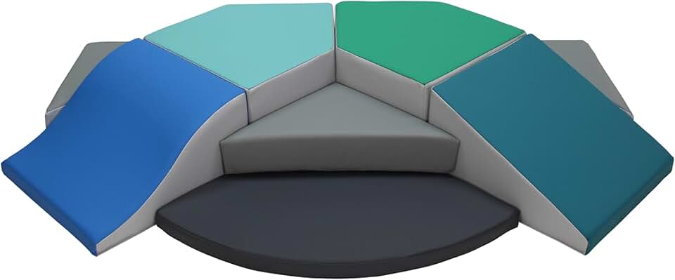 Factory Direct Partners 13680-CT SoftScape Super Fun Wall Climber, Indoor Active Play Structure for Toddlers and Kids, Safe Soft Foam Steps Ramps Crawling, Sliding Climbing (8-Piece) - Contemporary