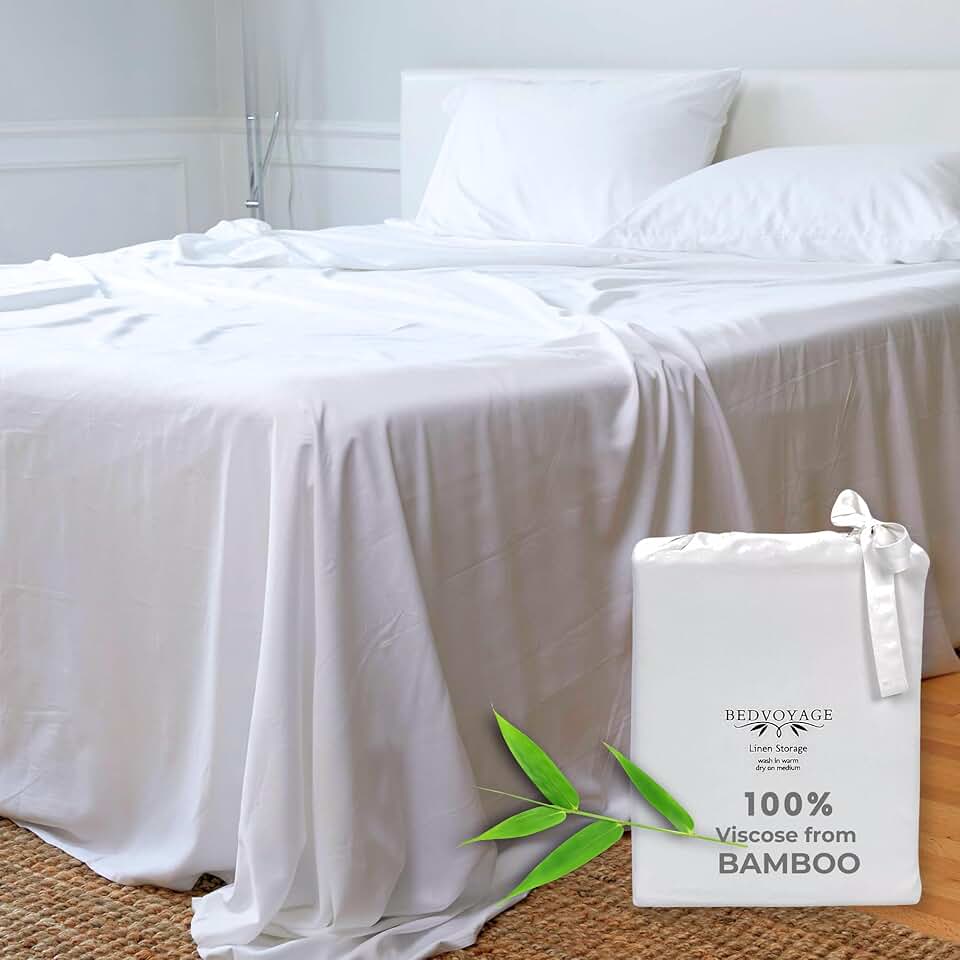 BedVoyage - King Luxury Sheet Set, 100% Viscose derived from Bamboo, Cooling Bedding Sheets & Pillowcases Set - Soft Bed Sheets - 18