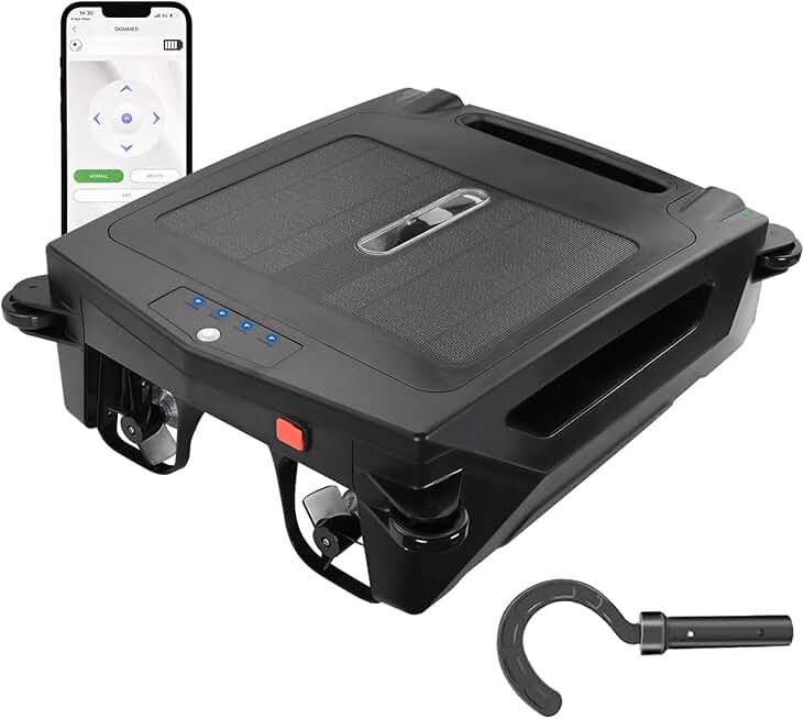 Pool Cleaner Robot, Solar/Battery Dual Pool Skimmer Robotic, Pool Surface Cleaner, Automatic Pool Vacuum Cleaner