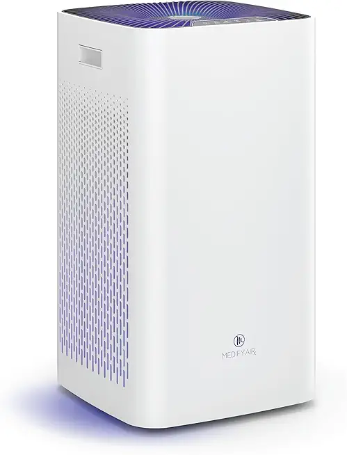 Medify MA-112 UV Light Air Purifier with True HEPA H14 Filter | 4,455 ft² Coverage in 1hr for Wildfires Smoke, Odors, Pollen, Pets | Quiet 99.9% Removal to 0.1 Microns | White, 1-Pack