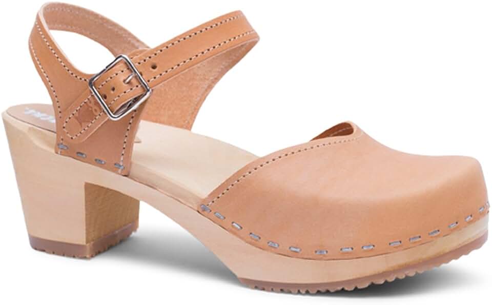 Swedish High Heel Wooden Clog Sandals for Women | Victoria