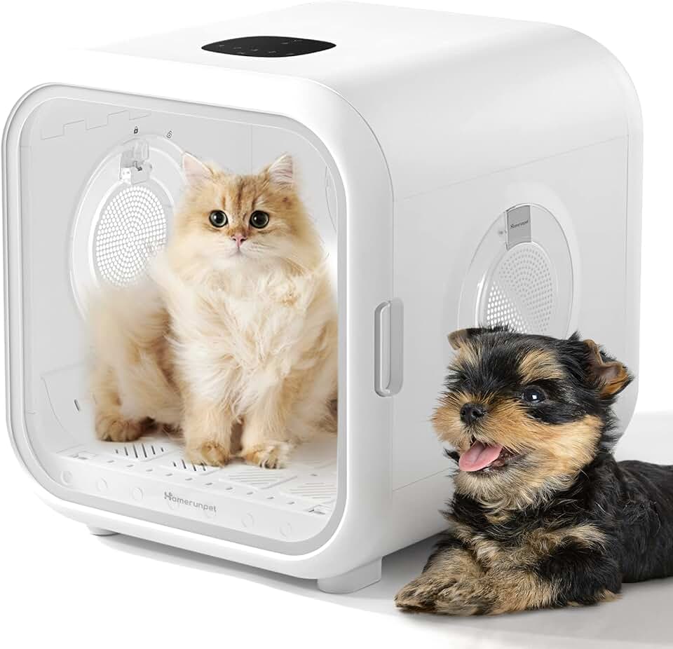 HomeRunPet Drybo Plus Automatic Pet Dryer Box - Ultra Quiet, Smart Temperature Control, 360° Efficient for Cats and Small Dogs