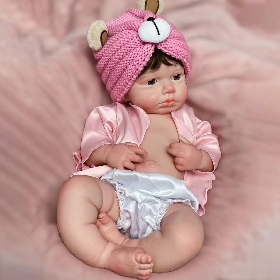 Realistic Reborn Baby Dolls Girl 18 Inch Full Body Silicone Reborn Doll with Rooted Hair Lifelike Newborn Doll That Look Real Babies Girls