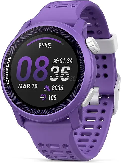 COROS PACE 3 Sport Watch GPS, Lightweight and Comfort, 17 Days Battery Life, Dual-Frequency GPS, Heart Rate, Navigation, Sleep Track, Training Plan, Run, Bike, and Ski (Violet Silicone)