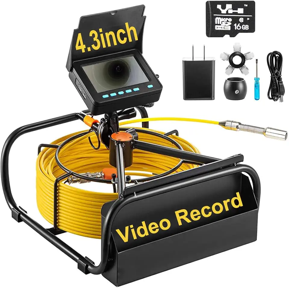 Sewer Camera,SYANSPAN 23mm Borescope Camera with 16GB DVR Video Recording Function,4.3