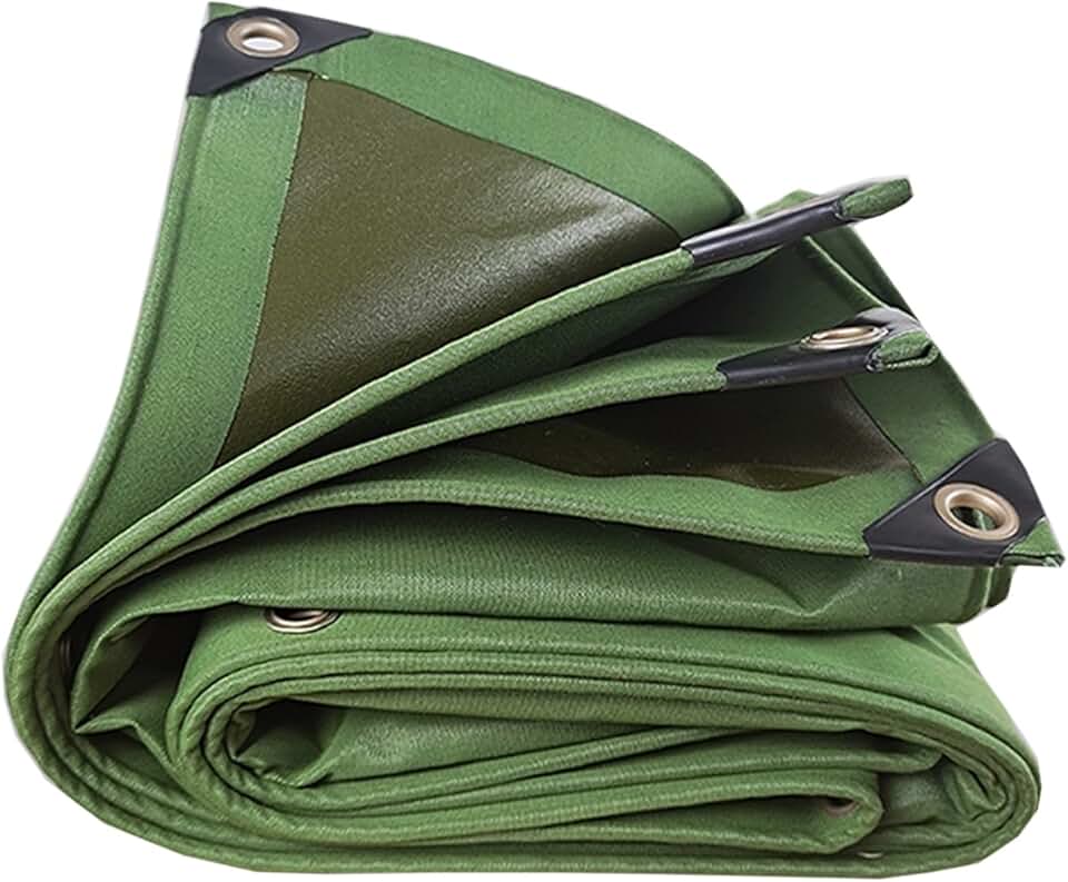 Tarpaulin,Green Waterproof Furniture Caravan Cover Sheet Multipurpose with Reinforced Grommets for Outdoor Use (Color:Green,Size:4x5m)