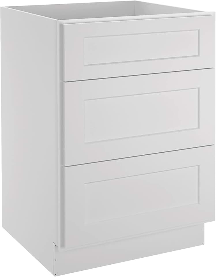 LOVMOR Kitchen Base Cabinets, Drawer Base Cabinet, 3-Drawer,Soft Close Hardware, 24 x 24 x 34.5 inch