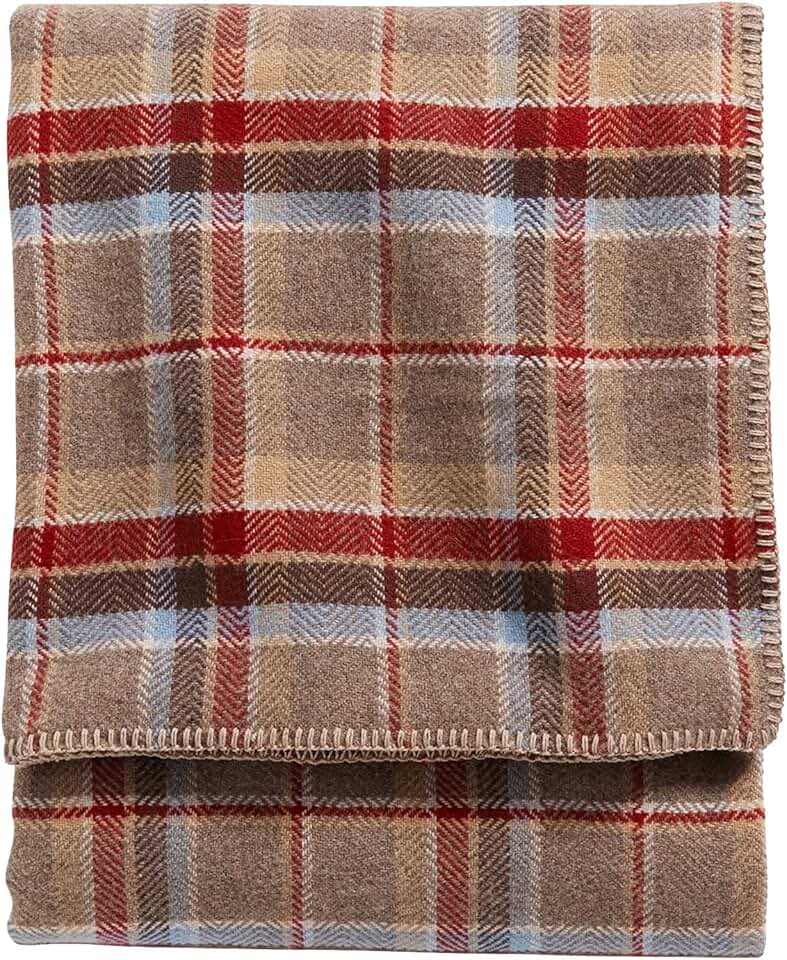 Pendleton Eco-Wise Wool Easy Care King Blanket, Red Jasper …
