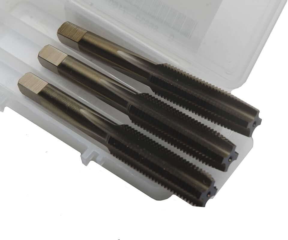 Triumph Twist Drill 71618 1-8 NC T66HDSET High Speed Steel Taper, Plug and Bottom Tap Thundertap Bronze Oxide Coated