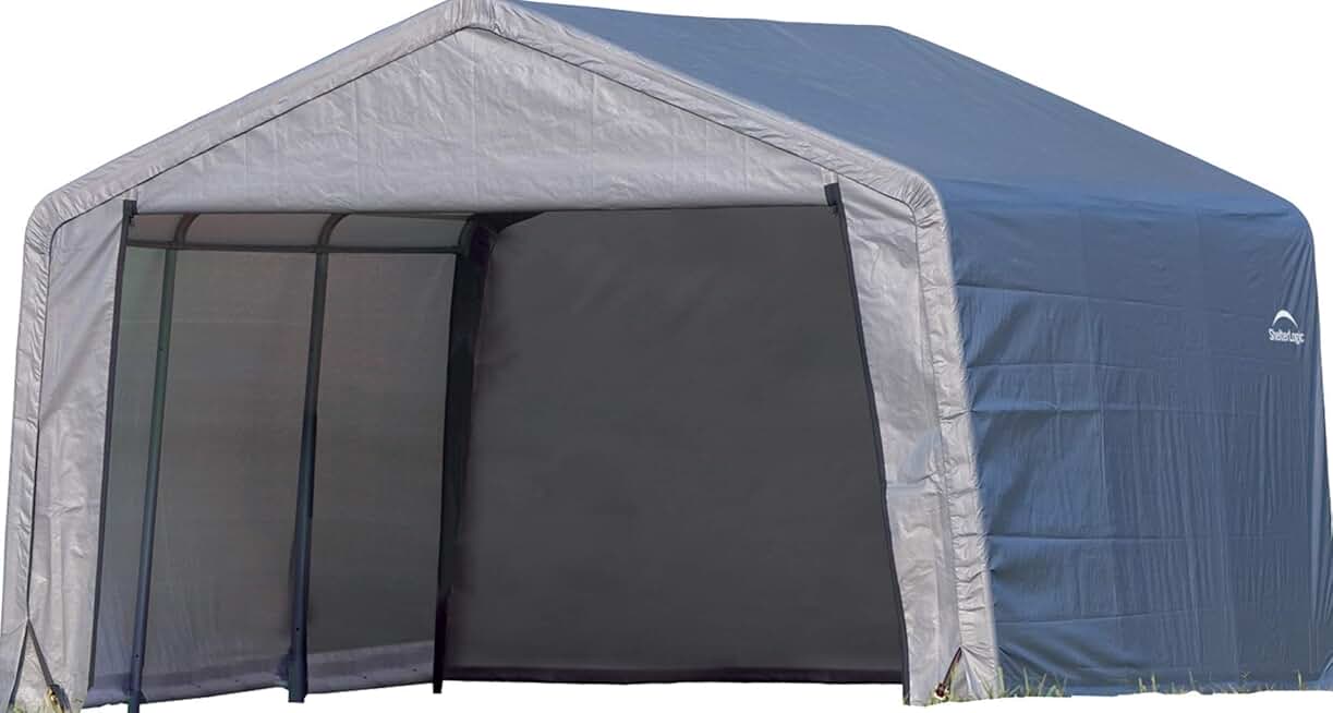 ShelterLogic Shed-in-a-Box All Season Steel Metal Outdoor Storage Shed for Backyard, Patio, and Garage Additional Storage Building