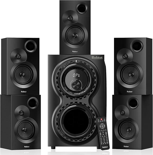 Bobtot Surround Sound Systems 1400 Watts Peak Power Home Theater Speakers - 12
