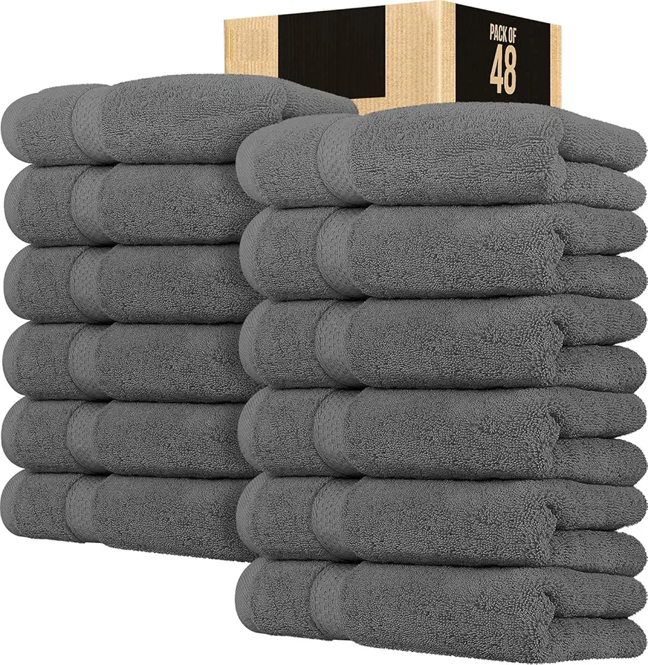 Simpli-Magic Bath Towels, Gray, 25x50 Inches Towels for Pool, Spa, and Gym Lightweight and Highly Absorbent Quick Drying Towels (Case of 48)
