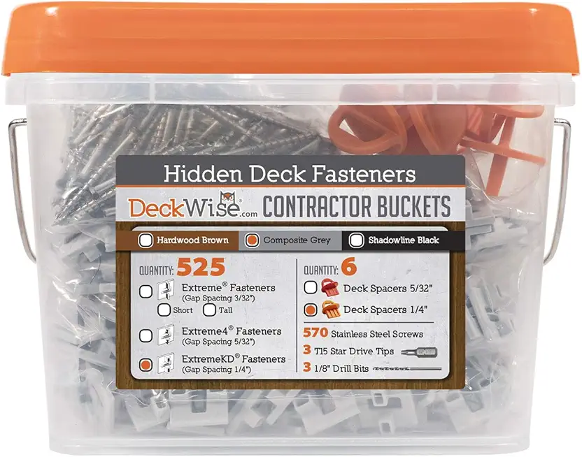 DeckWise (Grey) Ipe Clip EXTREMEKD Hidden Deck Fasteners, 1/4
