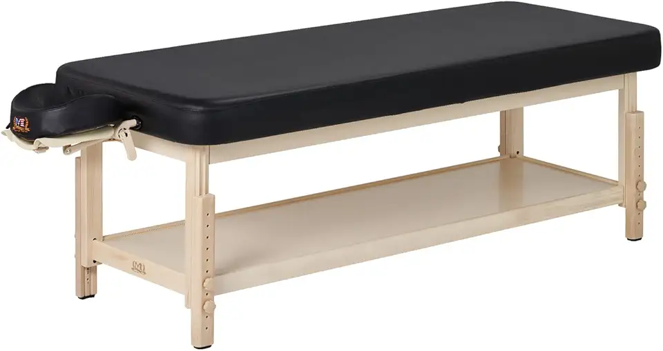 MT Harvey-Comfort Flat Stationary Massage Table for Spa, Salon, Beauty Use(Black)