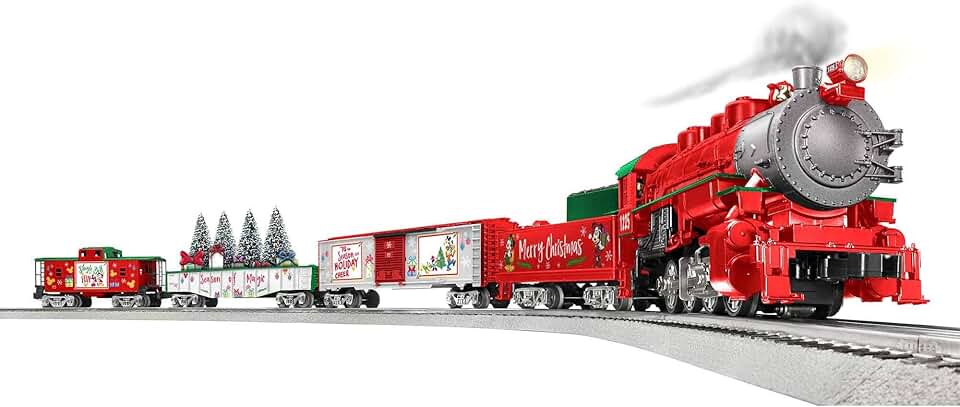 Lionel Disney Christmas LionChief 0-8-0 Set with Bluetooth Capability, Electric O Gauge Model Train Set with Remote 0.5 Liters