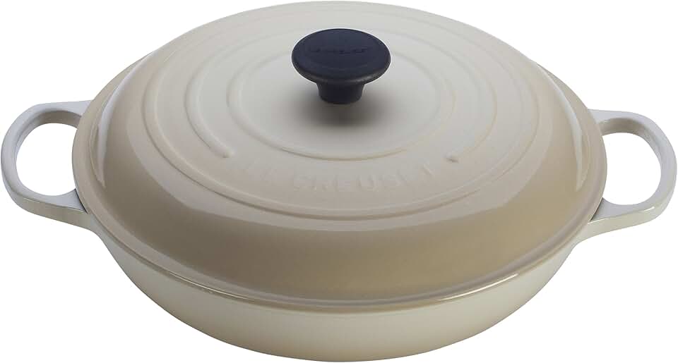 Le Creuset Signature Enameled Cast-Iron 3-3/4-Quart Round Braiser, Dune