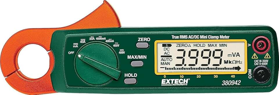 Extech 380942 True RMS 30 Amp AC/DC Mini Clamp Meter