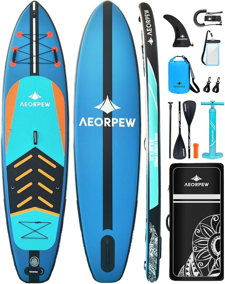 Inflatable Paddle Boards for Adults, 34in Wide Stand Up Paddle Board Competition-Level Reinforcement with All Premium SUP Board Accessories for Adults & Youth of All Skill Levels