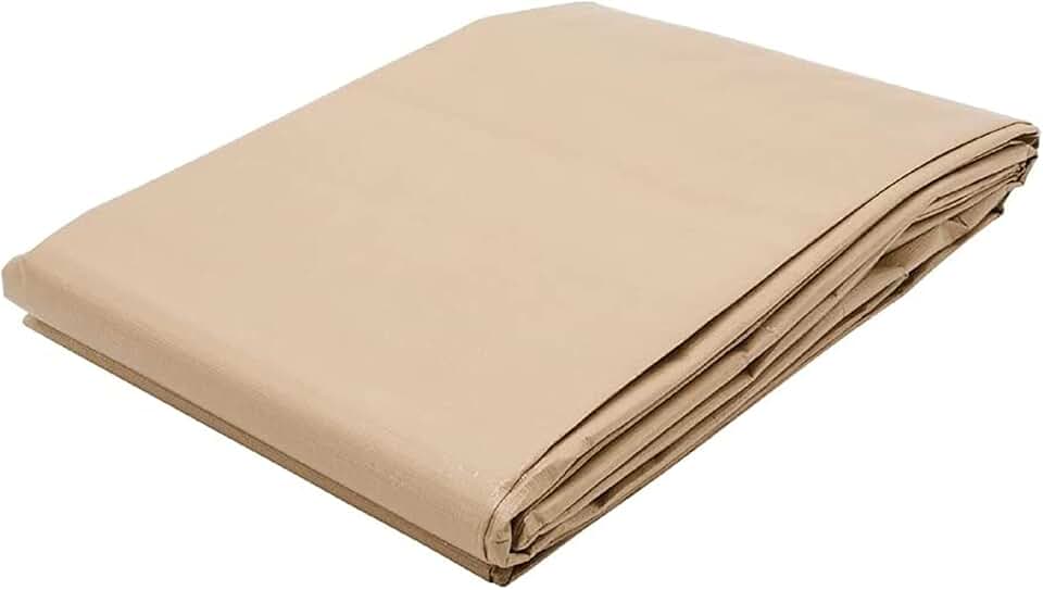Tarps Now Waterproof Poly Tarps, 30' X 30' with Aluminum Grommets for Indoor and Outdoor- Multipurpose Heavy Duty Tarpaulin Sheet Cover for Canopy, Camping, Patio - Tan, (Actual Size 29'-6