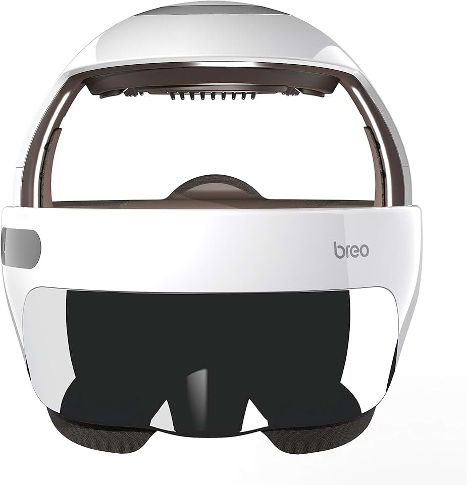 Breo iDream5s Electric Head Massager, Eye & Neck Massage Helmet with Heat, Kneading, Pressure, APP Control Scratcher for Relax