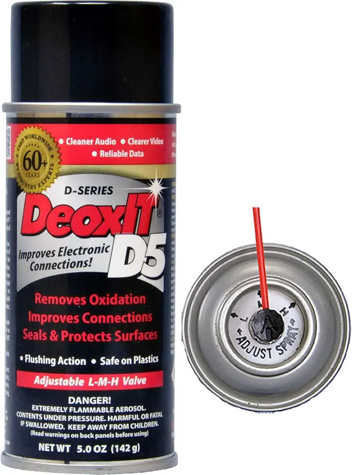 DeoxIT D5S-6-LMH Spray, More Than A Contact Cleaner, 142g, Low-Med-High Valve, Pack of 12