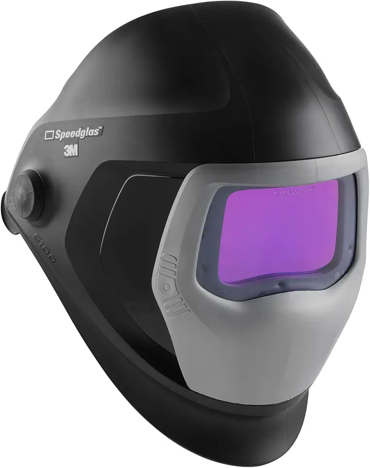 3M Speedglas Welding Helmet 9100, 06-0100-30iSW, with Auto-Darkening Filter 9100XXi 3 Arc Sensors for MMAW TIG MIG Tack Plasma Arc Welding and Grinding Mask, 1 Each
