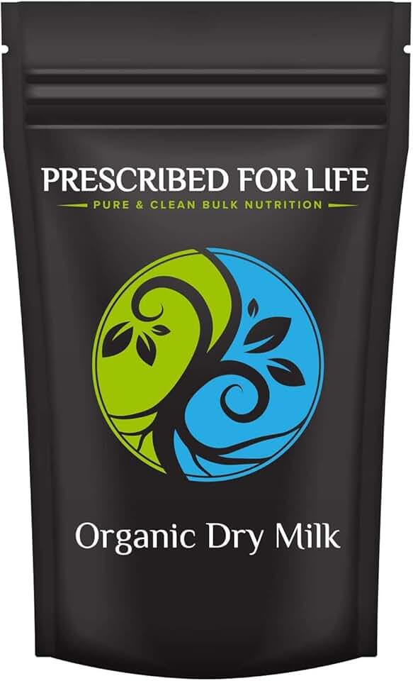 Prescribed For Life Organic Dry Milk Powder | USDA Grade A Whole Milk rBST & rBGH Free, Non GMO, Kosher | Shelf Stable Whole Milk Powder (10 kg / 22 lb)