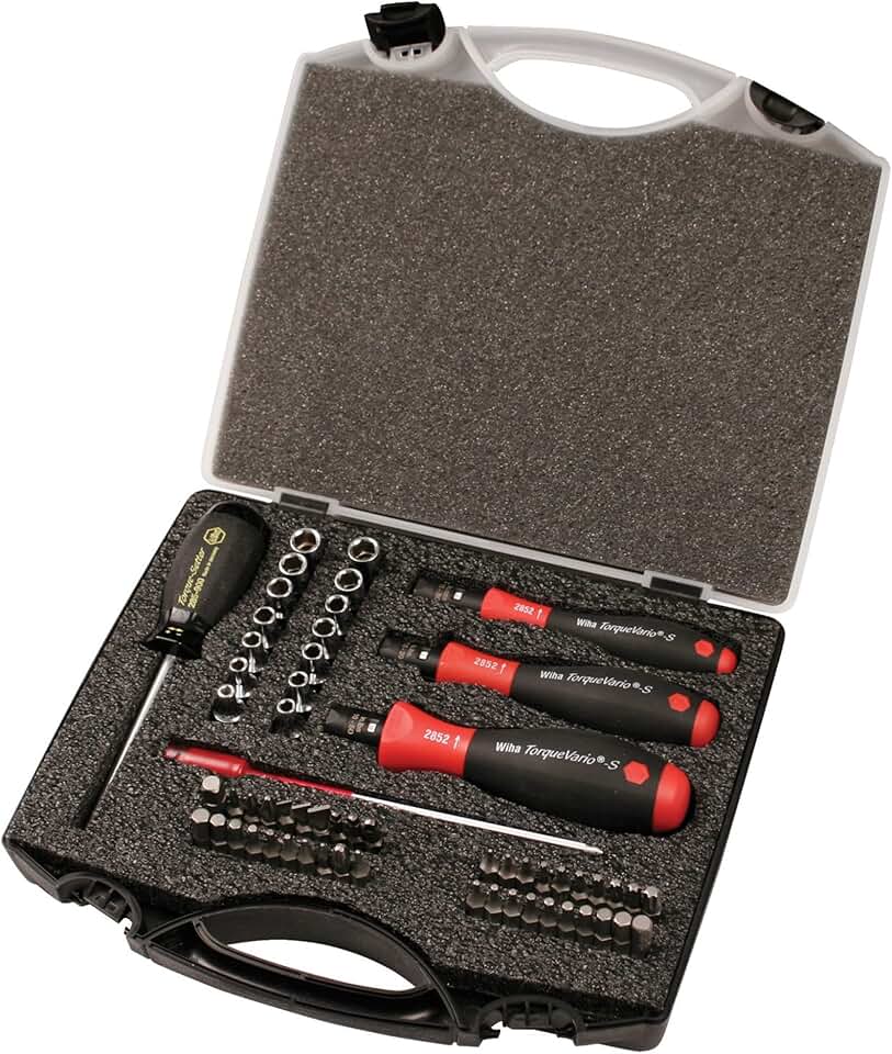 Wiha 28589 Torque Control Set, Accurate Torque 1 to 50 Inch-Pounds, 59 Piece