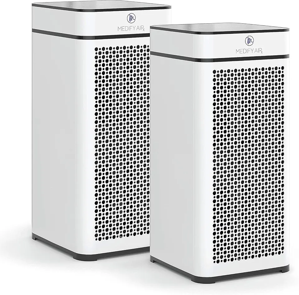 Medify MA-40 Air Purifier with True HEPA H13 Filter | 1,793 ft² Coverage in 1hr for Smoke, Wildfires, Odors, Pollen, Pets | Quiet 99.9% Removal to 0.1 Microns | White, 2-Pack