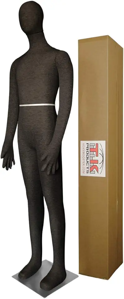 Male Mannequin, Flexible Posable Bendable Full-Size Soft -Black, by TK Products, Great for Costumes