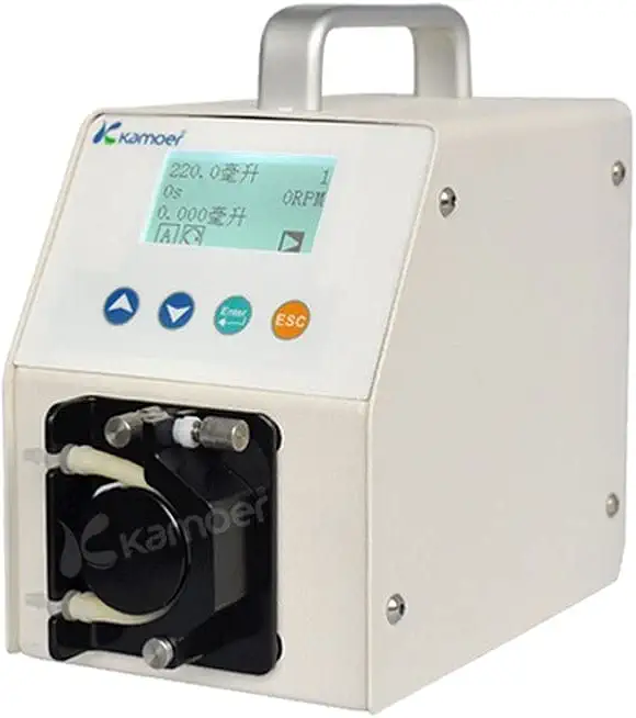 Peristaltic Pump Stepper with Digital Control 110V-220V Variable Speed Small Intelligent Liquid dosing Pump for lab and Filling Kamoer LLS Plus 3 rotors 1-352ml/min Silicone Tube 4.0mm x 7.2mm