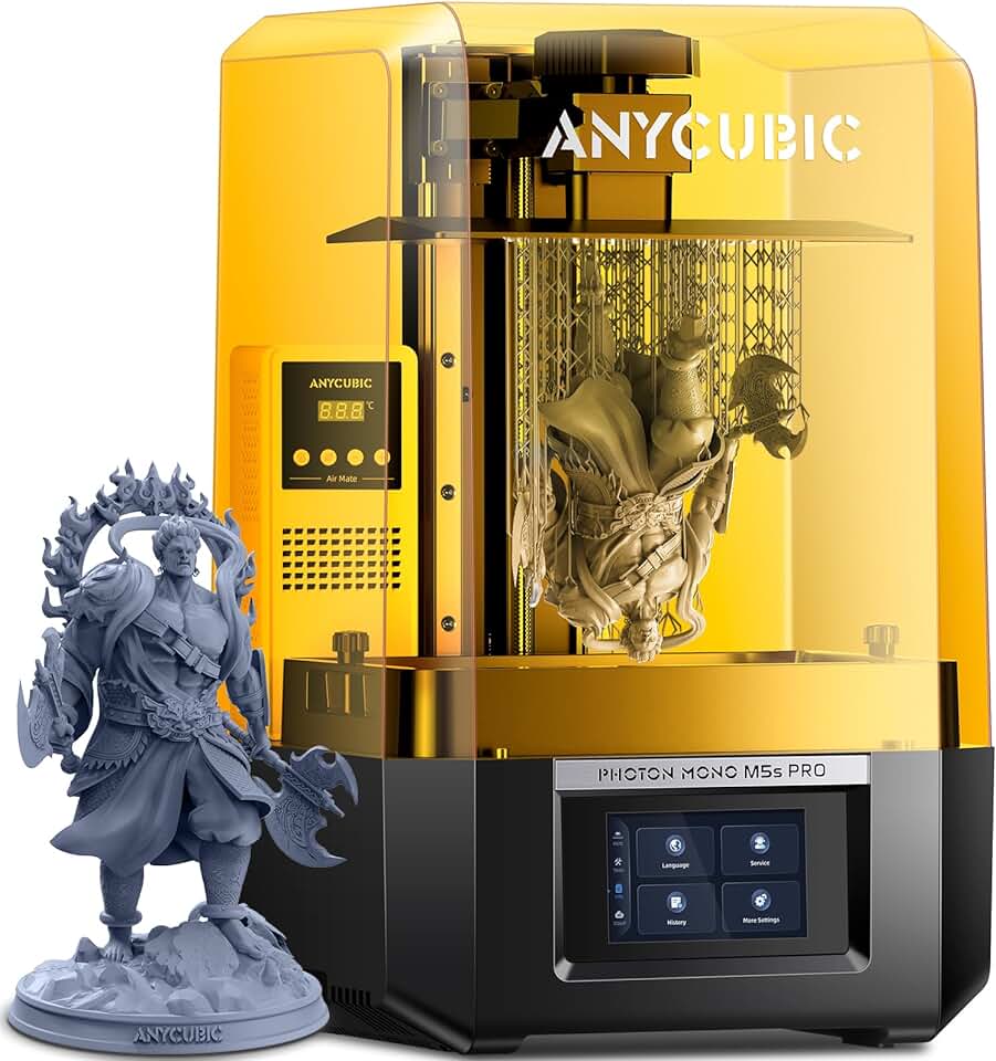 ANYCUBIC Photon Mono M5s Pro Resin 3D Printer, 10.1'' 14K HD Mono LCD, 3X High Speed Printing, Leveling-Free&Intelligent Detection, Large Printing Size of 8.81 x 4.98 x 7.87 Inch