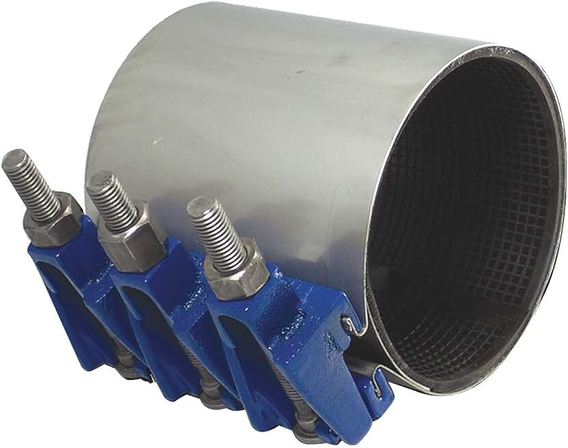 Stainless Steel 304 Repair Clamp, Full Circle, Carbon Steel Bolt, 5 Bolts, 12-1/2