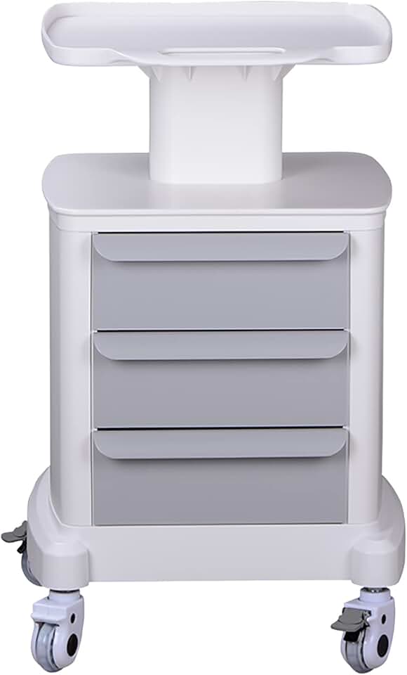 Professional-Grade 3-Drawer Utility Cart on Wheels - Trolley Cart w/ 3 Drawers & Utility Desk - Mobile Storage Cart, Cavitation Machine, Salon Supplies - Max 50kg/110lb Load…