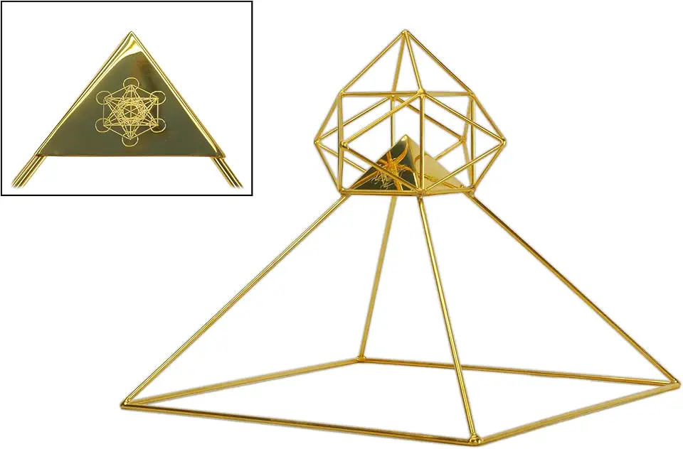 Meditation Pyramid - 24k Gold-Plated Copper Solar Ascension 9