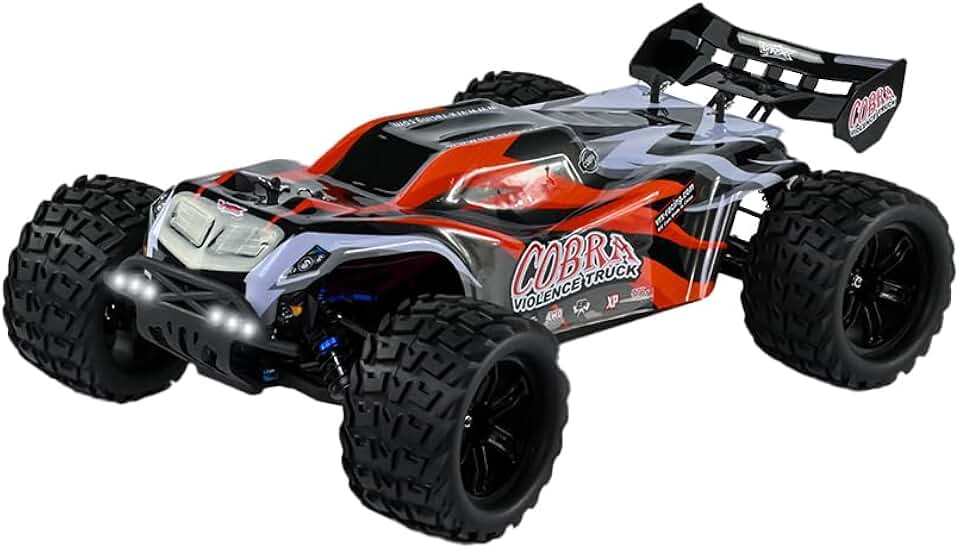 1/8th 4X4 Off-Road Cobra Brushless RC Car with Lights,Fast Speed Radio Controlled Toy Car for Adults, Hobby Grade Car
