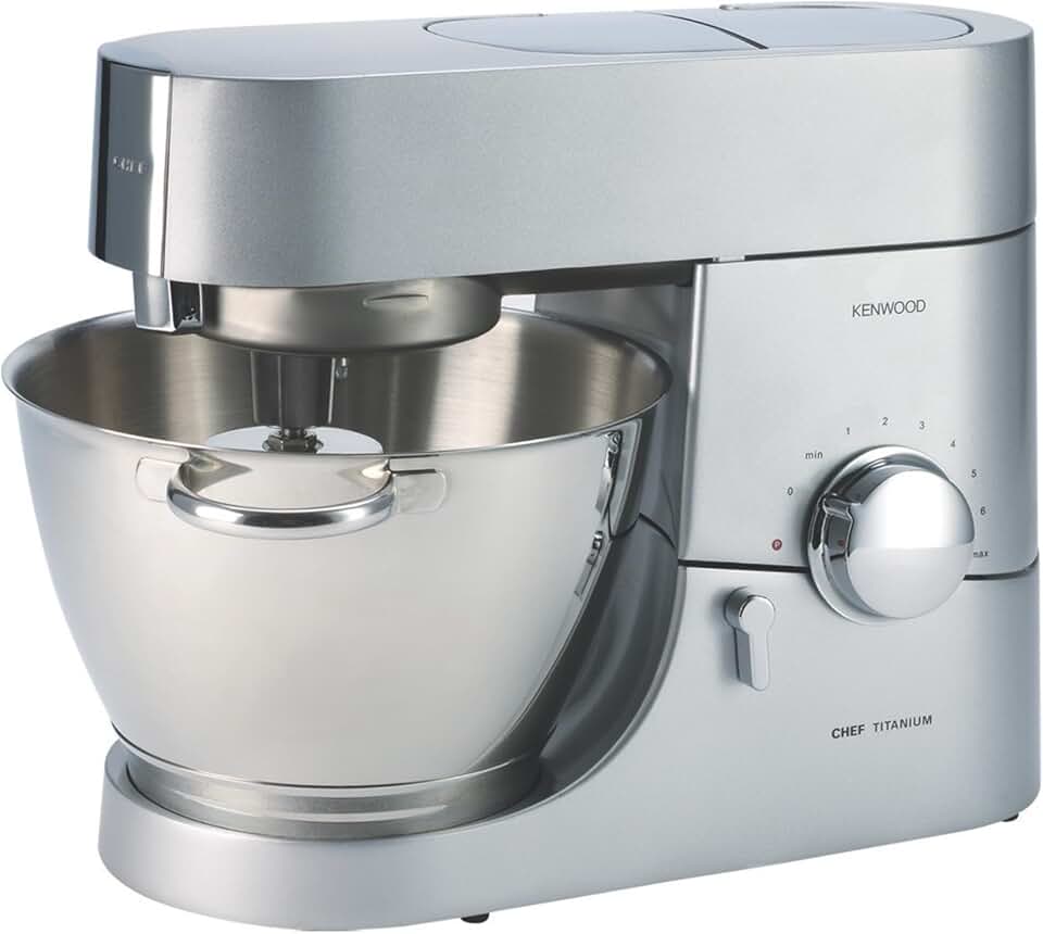 Kenwood Chef Titanium Kitchen Machine, Stainless Steel - 5 qt - Kitchen Mixer - 800W Motor & Electronic Variable Speed Control - Includes Dishwasher-Safe Work Bowl & Three Mixing Tools