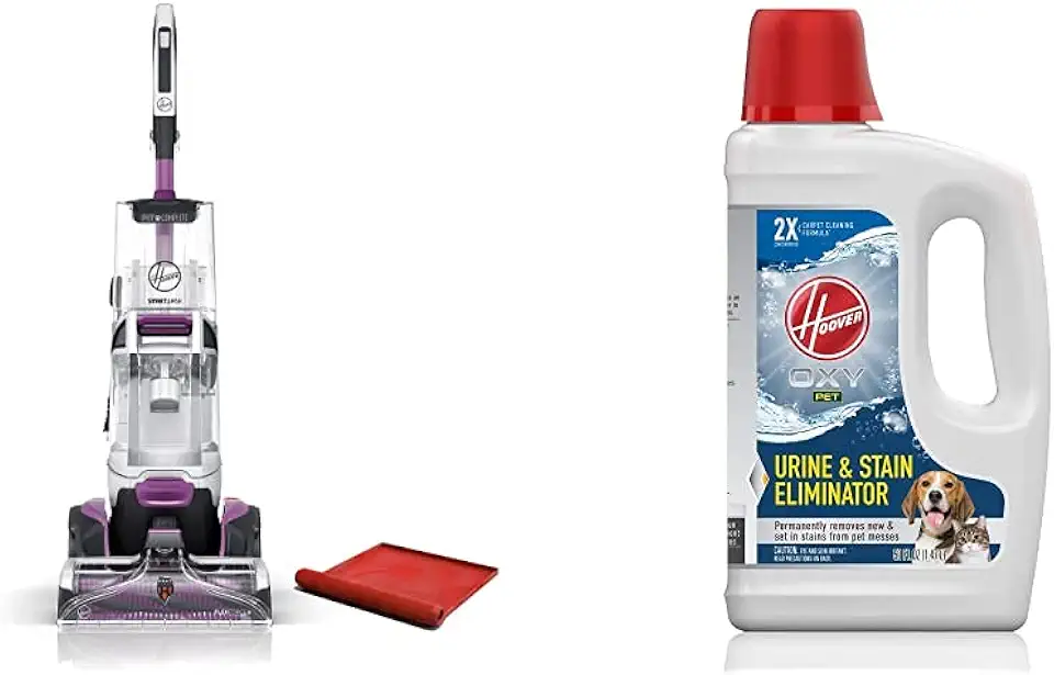 Hoover SmartWash Pet Automatic Carpet Cleaner, FH53000PC Oxy Pet Urine & Stain Eliminator Carpet Cleaning Shampoo, Concentrated Machine Cleaner Solution, 50oz Formula, AH31955, White