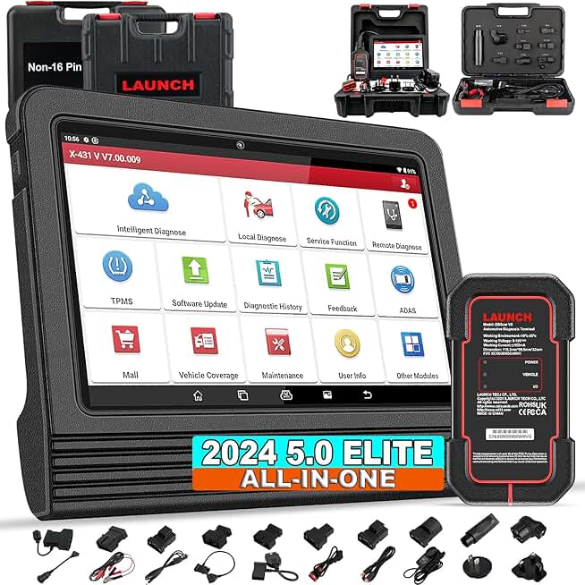LAUNCH X431 V Pro 5.0 Elite 2024 New Gen. Oem Bluetooth Bidirectional Scan Tool w/ Canfd Doip ,Same as Pro3s+ 5.0 ,Online Coding&37+Reset for all Cars