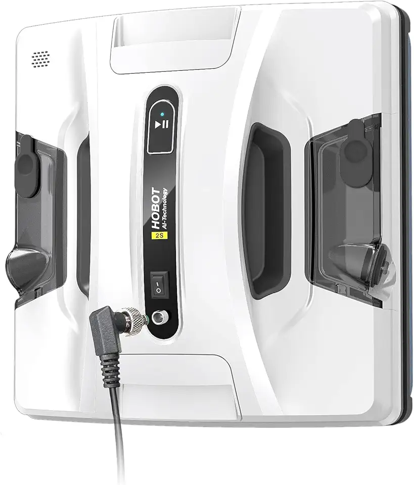 HOBOT-2S Window Cleaning Automatic Robot with Ultrasonic Water Spray, Intelligent Cleaning, AI Smart Route Plan, Dual Replaceable Water Tanks, and Control via Smartphone or Remote