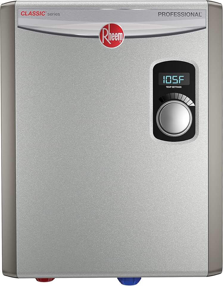 Rheem 18kW 240V Tankless Electric Water Heater, Gray