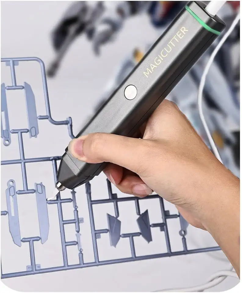 Portable Professional Ultrasonic Cutter 30W 40KHZ for Leather 3D Printing Acrylic Plastic DIY Cutting, with 40pcs Replacement Knife and Fixtures