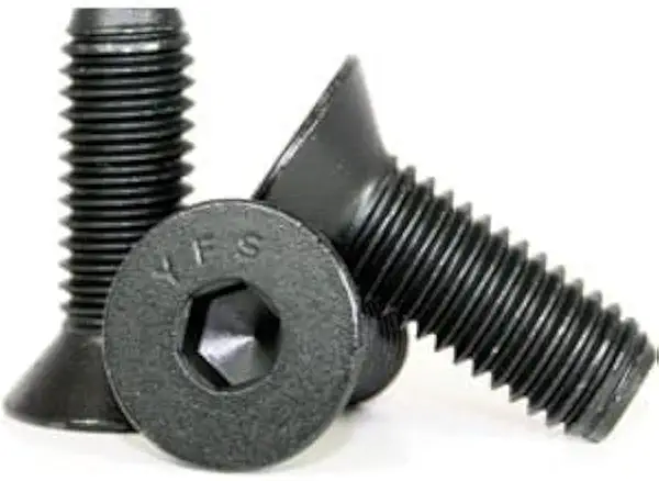 Socket Flat Countersunk Head Cap Screw, DIN 7991, M20-2.5 x 120mm, Alloy Steel Metric Class 12.9, Black Oxide, Hex Socket (Quantity: 50) Partial Coarse Thread M20, Length: 120mm