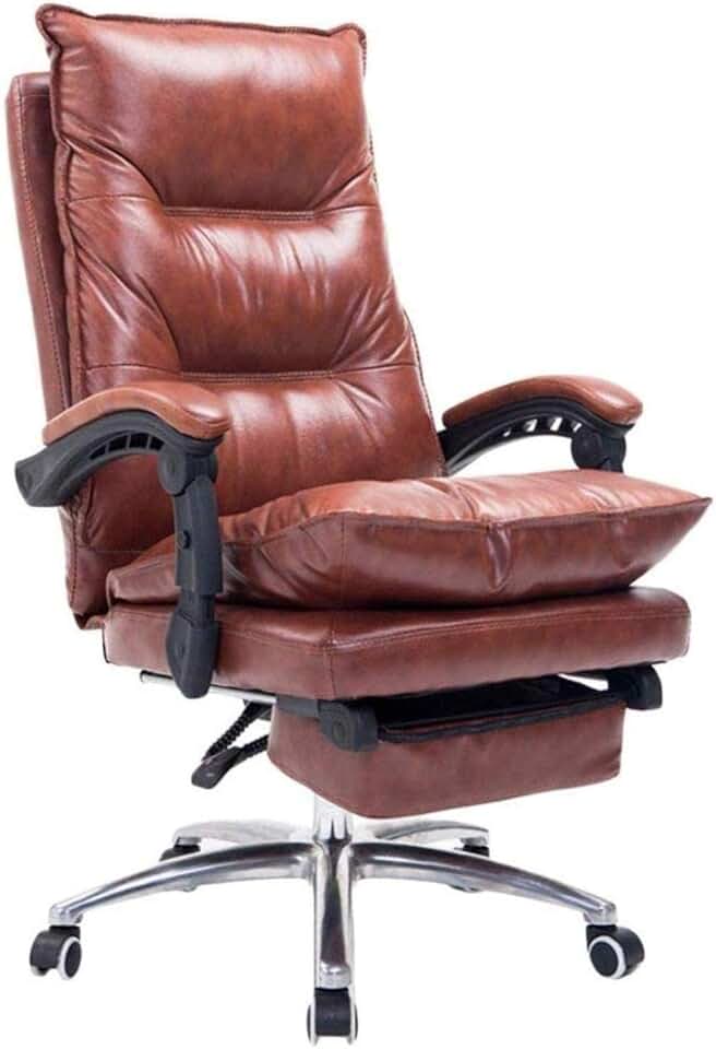 NevStp Office Chair with Footrest Gaming Chair Computer Chairs Extra Soft Comforts Padded Swivel Chair Ergonomic Safe Durable Heavy Lunch Break Chair Adjustable Height Multifunctional Stool Chair/a