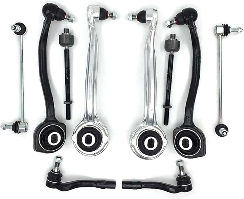 10PCS Upper & Lower Control Arm Suspension Tie Rods Kit Compatible with Mercedes-Benz W203 C230 CLK320 2001 2002-2007 2008 2009