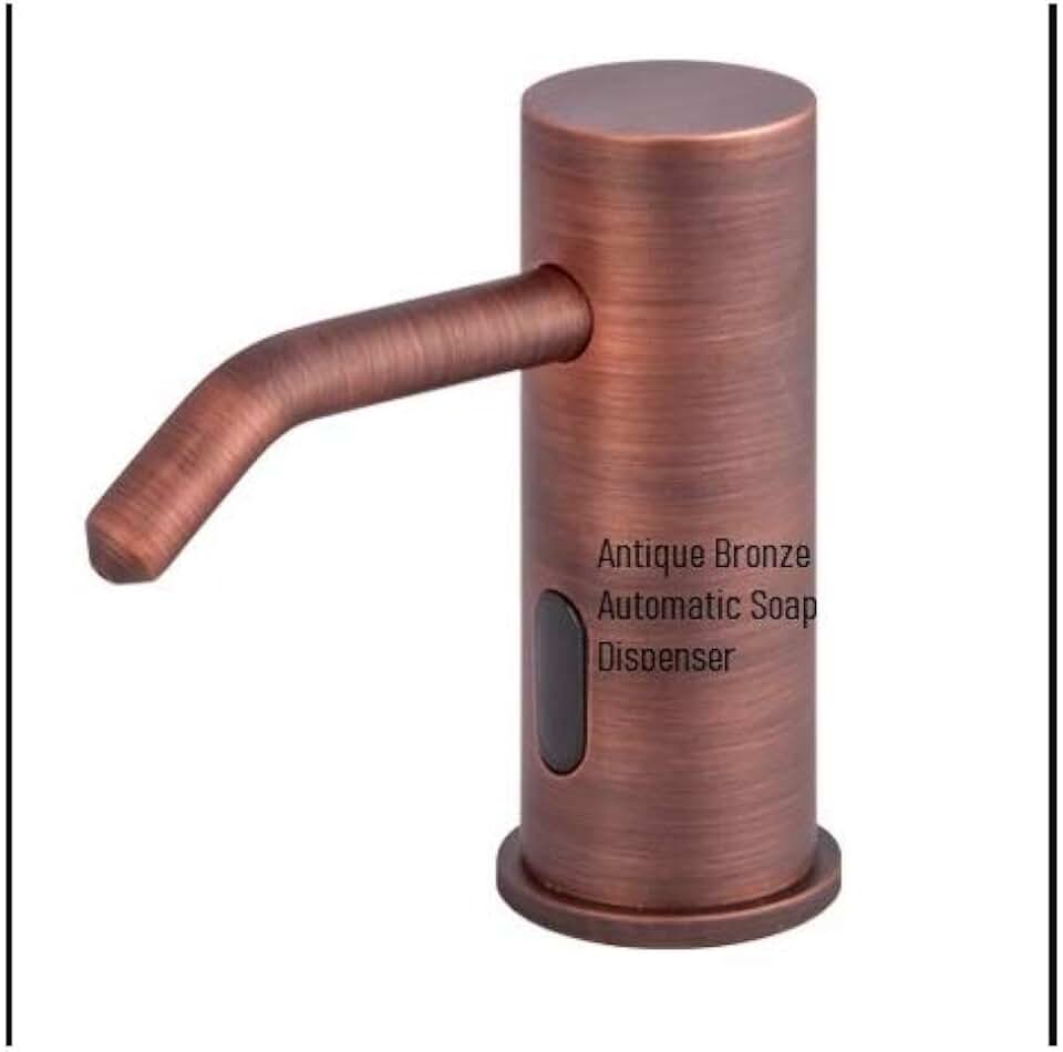 Fontana Trio Commercial Antique Bronze Brass Deck Mount Automatic Sensor Liquid Soap Dispenser