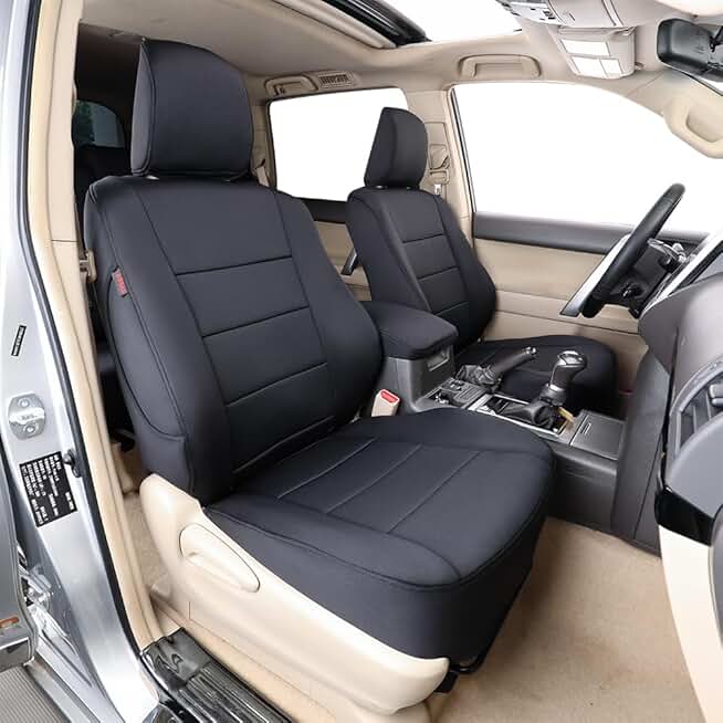 EKR Custom Fit 4Runner Car Seat Covers for Select Toyota 4Runner 2011-2024 (Only for 7 Seats Version) - Full Set, Neoprene (Black)